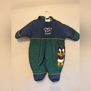 Vintage 1990s Looney Tunes Lovables Baby Snowsuit